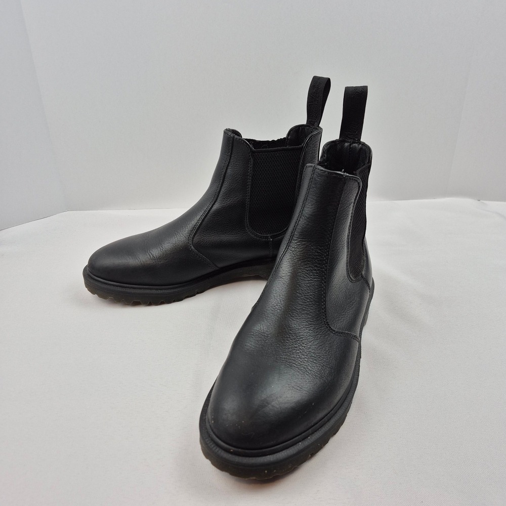 Dr. Martens 2976 Black Leather Chelsea Boots Womens 10 Mens 9 Lug Sole GV02R‎